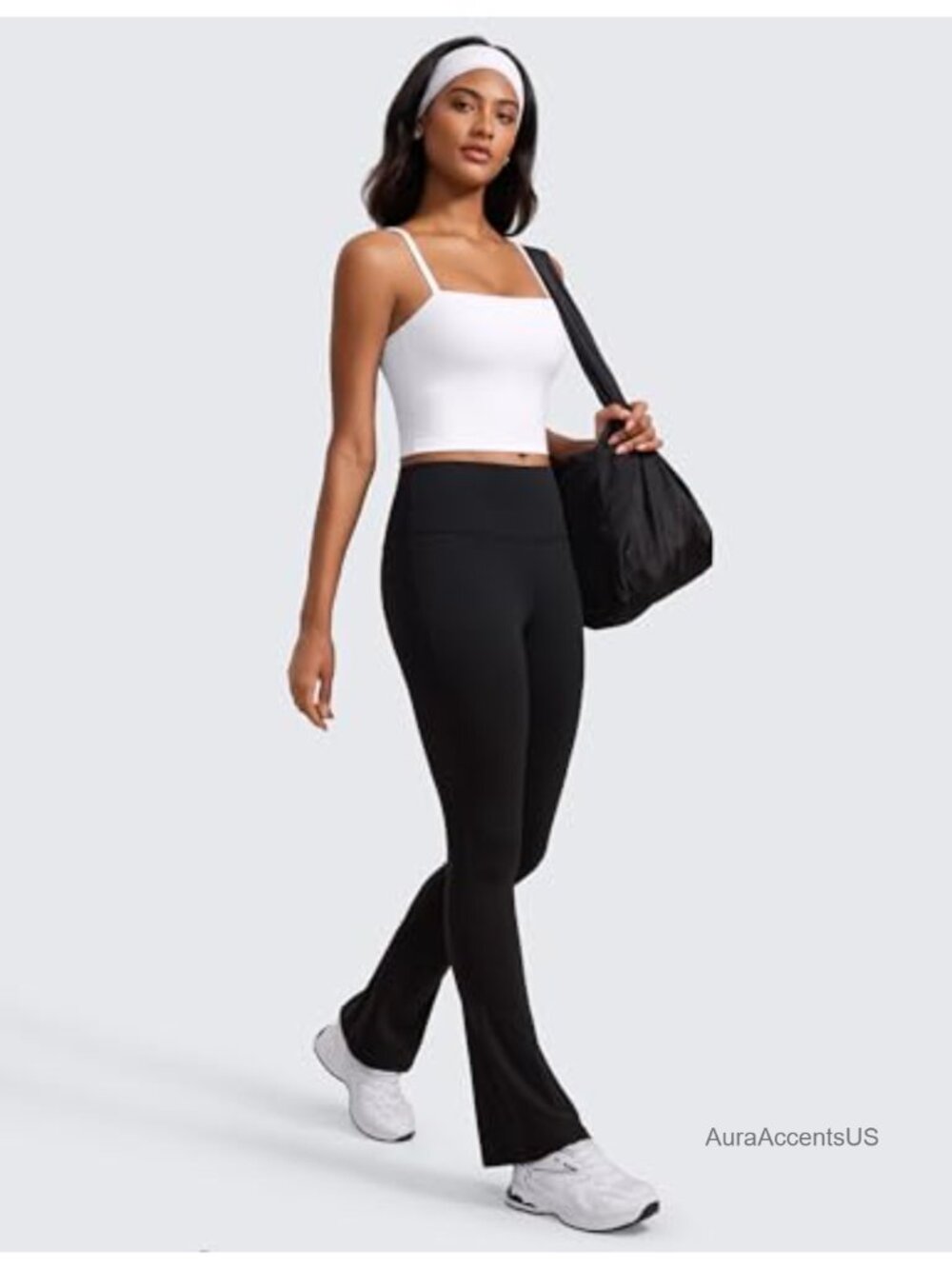 Butterluxe Cami Crop Tank Top with Built-in Bra, High Stretch, Yoga Lounge - Picture 2 of 4